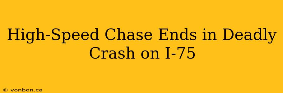 High-Speed Chase Ends in Deadly Crash on I-75