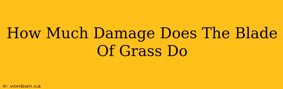 How Much Damage Does The Blade Of Grass Do