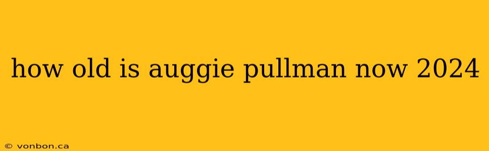 how old is auggie pullman now 2024