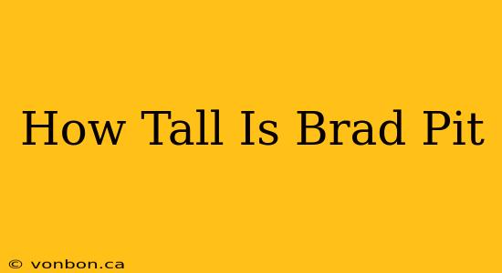 How Tall Is Brad Pit