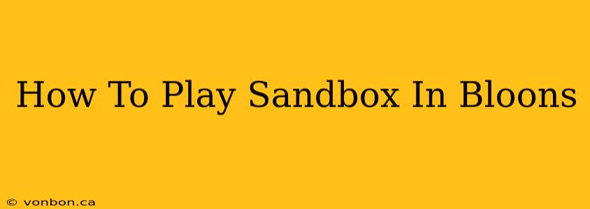 How To Play Sandbox In Bloons