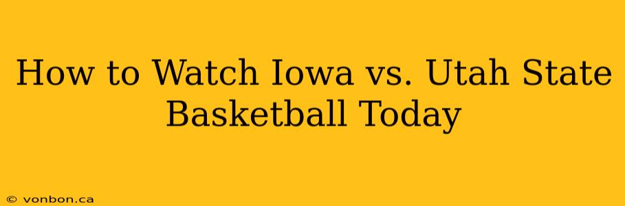 How to Watch Iowa vs. Utah State Basketball Today