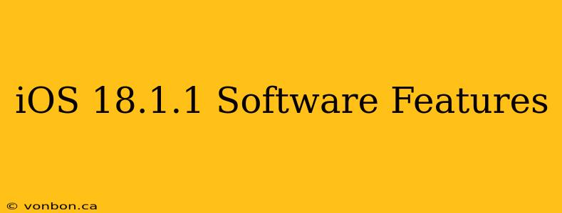 iOS 18.1.1 Software Features