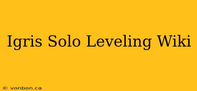 Igris Solo Leveling Wiki