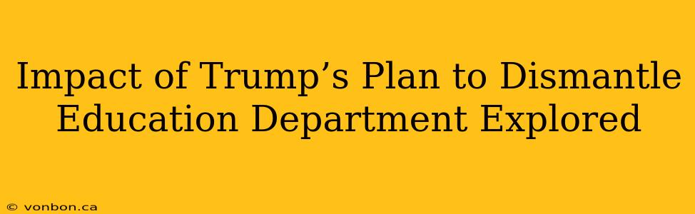 Impact of Trump’s Plan to Dismantle Education Department Explored