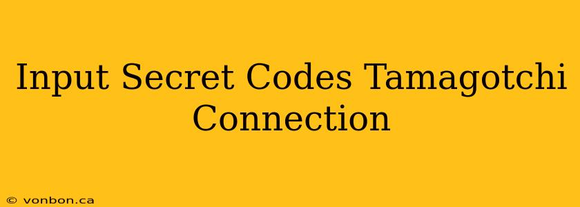 Input Secret Codes Tamagotchi Connection