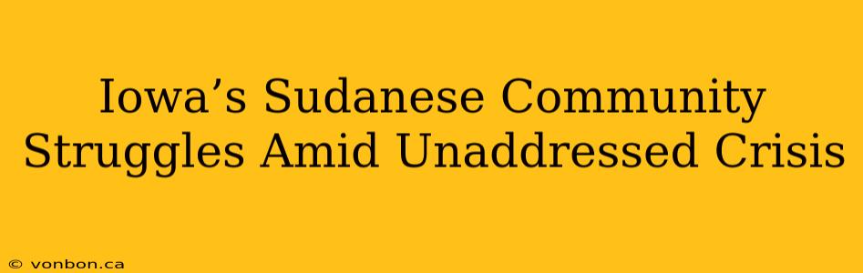 Iowa’s Sudanese Community Struggles Amid Unaddressed Crisis