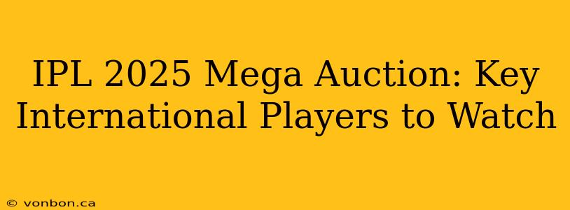 IPL 2025 Mega Auction: Key International Players to Watch