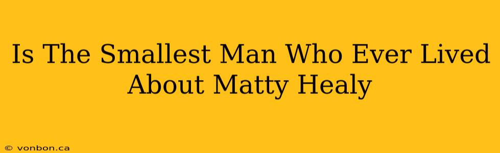 Is The Smallest Man Who Ever Lived About Matty Healy