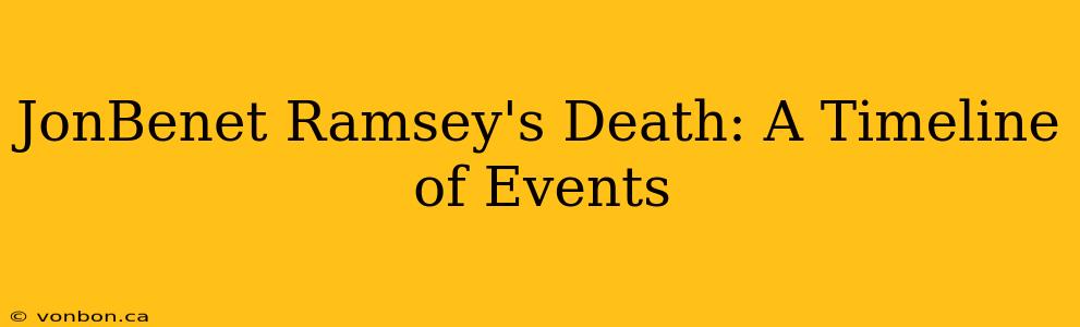 JonBenet Ramsey's Death: A Timeline of Events