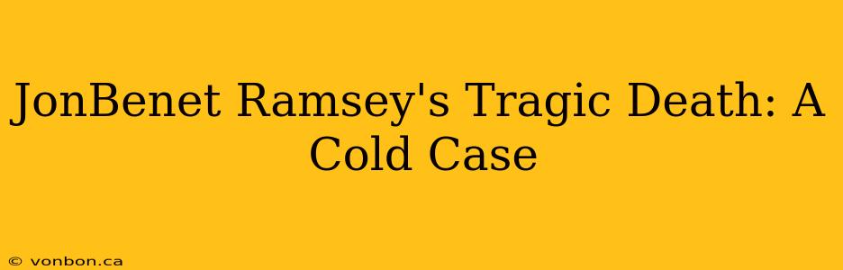 JonBenet Ramsey's Tragic Death: A Cold Case