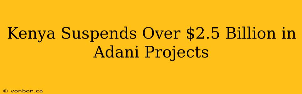 Kenya Suspends Over $2.5 Billion in Adani Projects