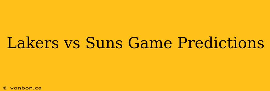 Lakers vs Suns Game Predictions