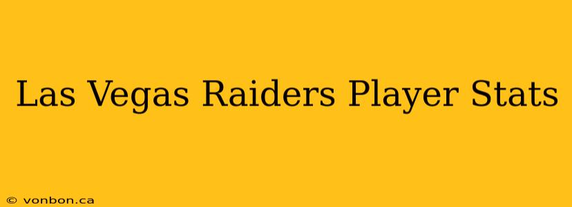 Las Vegas Raiders Player Stats