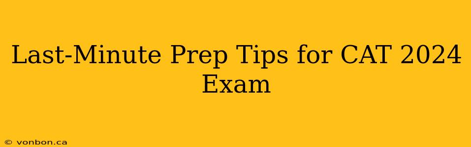 Last-Minute Prep Tips for CAT 2024 Exam