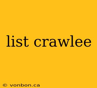 list crawlee