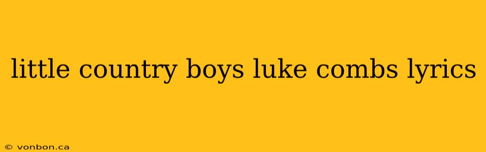 little country boys luke combs lyrics