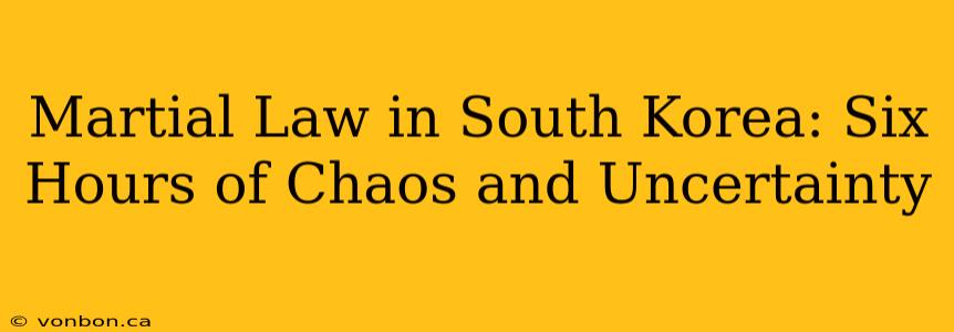 Martial Law in South Korea: Six Hours of Chaos and Uncertainty