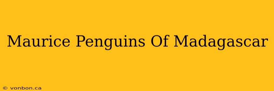 Maurice Penguins Of Madagascar