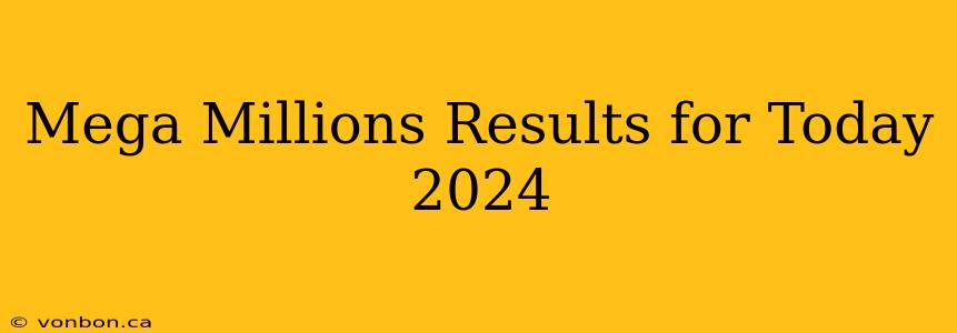 Mega Millions Results for Today 2024