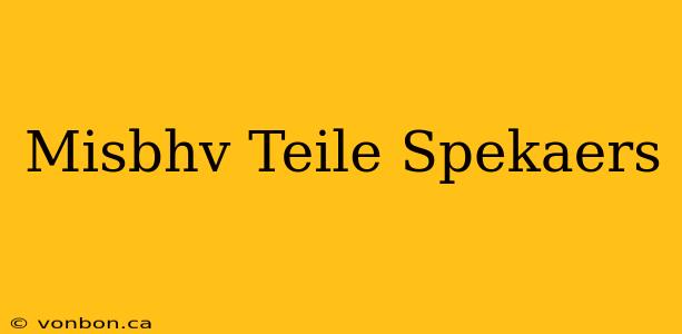 Misbhv Teile Spekaers