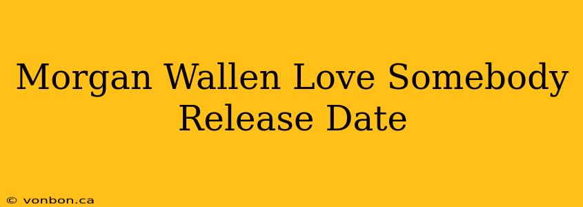 Morgan Wallen Love Somebody Release Date