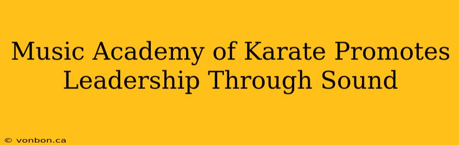 Music Academy of Karate Promotes Leadership Through Sound