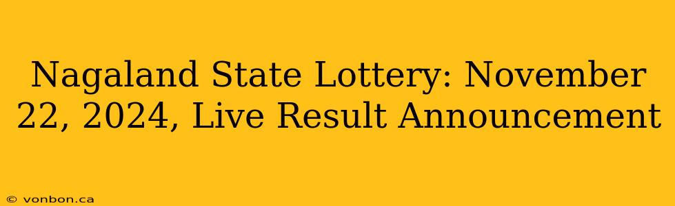 Nagaland State Lottery: November 22, 2024, Live Result Announcement