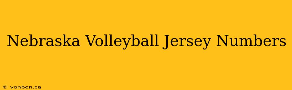 Nebraska Volleyball Jersey Numbers