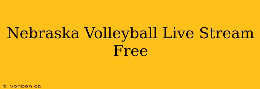 Nebraska Volleyball Live Stream Free