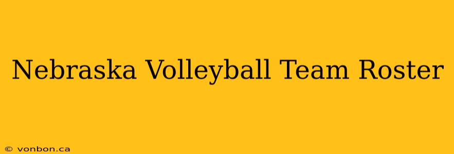 Nebraska Volleyball Team Roster