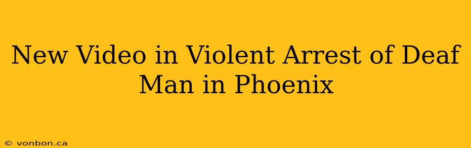 New Video in Violent Arrest of Deaf Man in Phoenix