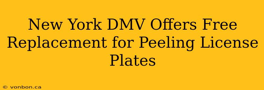 New York DMV Offers Free Replacement for Peeling License Plates