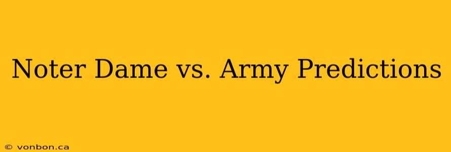 Noter Dame vs. Army Predictions