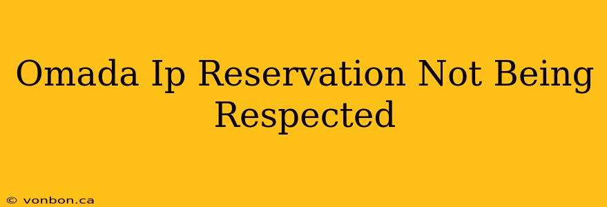 Omada Ip Reservation Not Being Respected