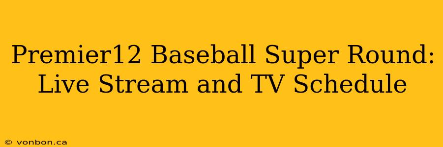 Premier12 Baseball Super Round: Live Stream and TV Schedule