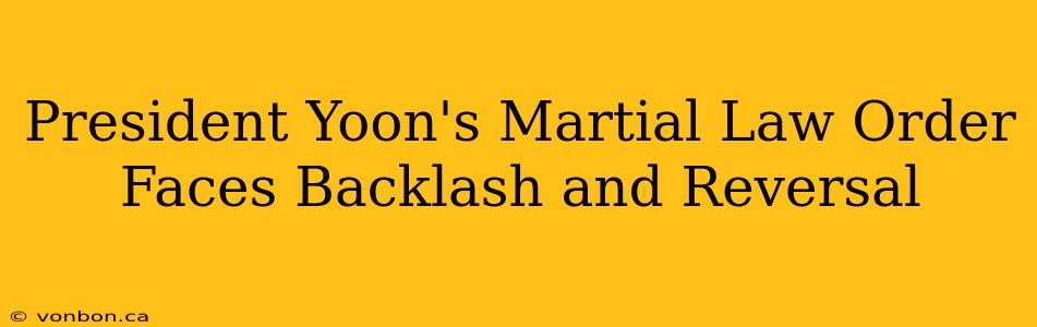 President Yoon's Martial Law Order Faces Backlash and Reversal