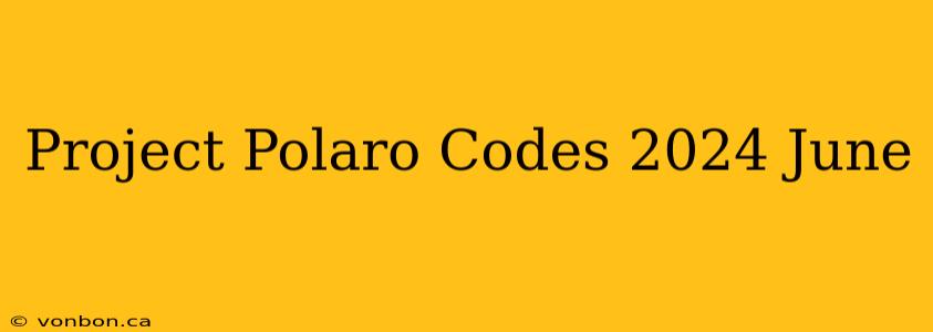 Project Polaro Codes 2024 June