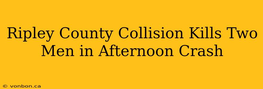 Ripley County Collision Kills Two Men in Afternoon Crash