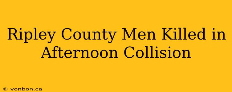 Ripley County Men Killed in Afternoon Collision