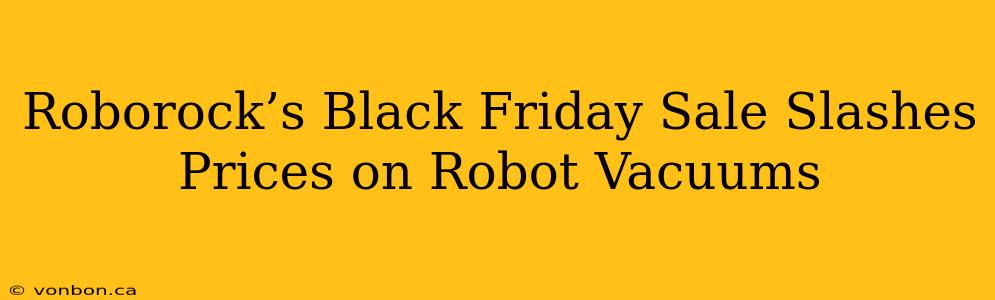 Roborock’s Black Friday Sale Slashes Prices on Robot Vacuums