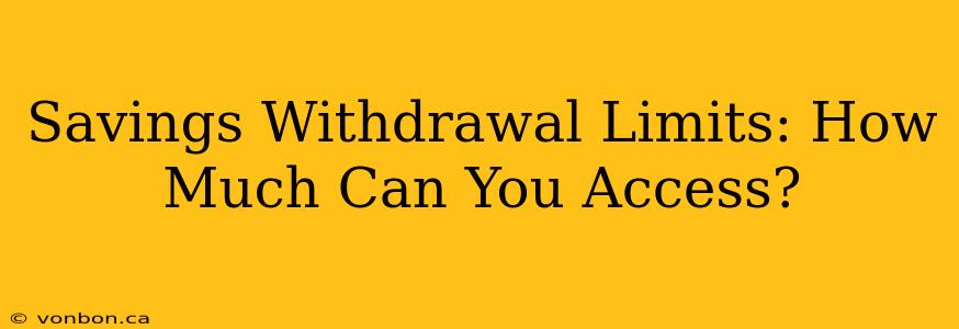 Savings Withdrawal Limits: How Much Can You Access?