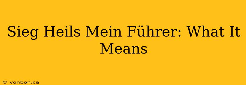 Sieg Heils Mein Führer: What It Means