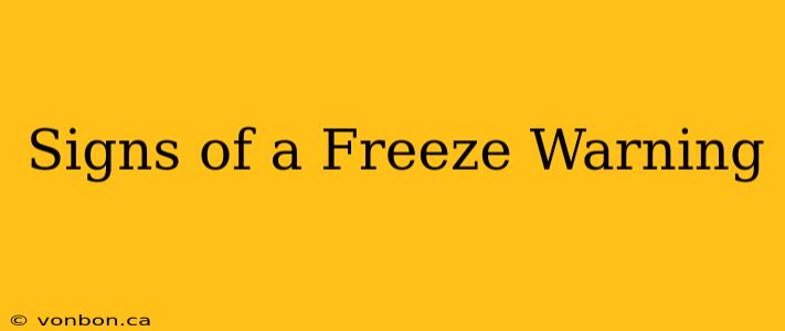 Signs of a Freeze Warning