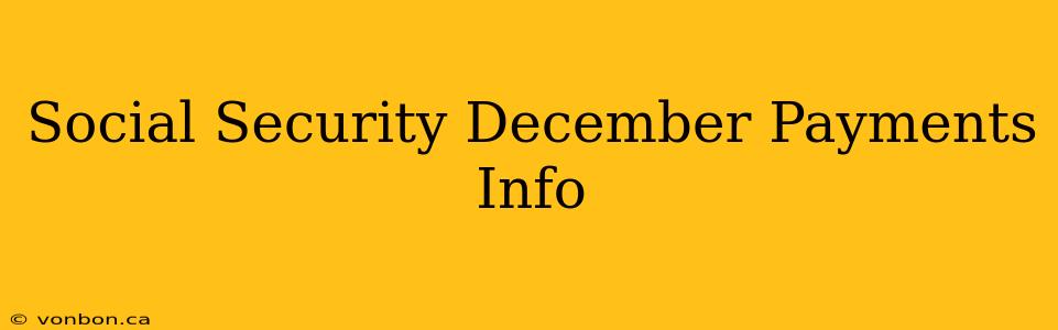 Social Security December Payments Info