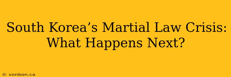 South Korea’s Martial Law Crisis: What Happens Next?