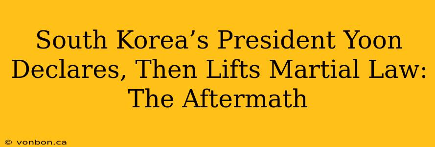 South Korea’s President Yoon Declares, Then Lifts Martial Law: The Aftermath