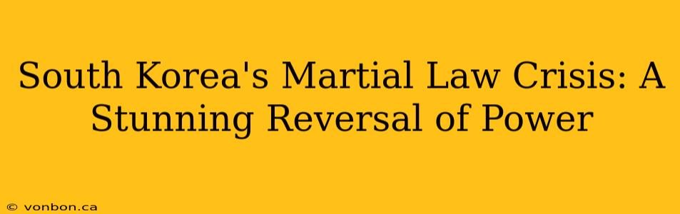 South Korea's Martial Law Crisis: A Stunning Reversal of Power