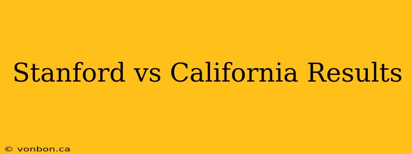 Stanford vs California Results