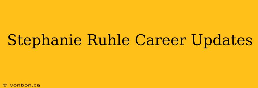 Stephanie Ruhle Career Updates